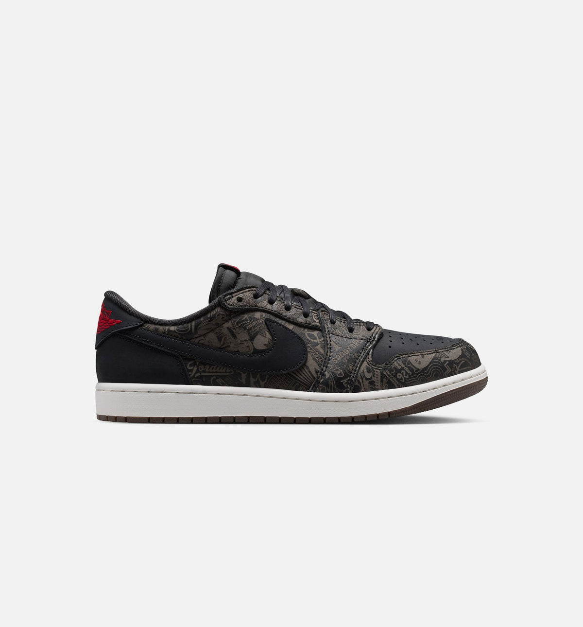 Air Jordan 1 Retro Low OG Laser Black and Varsity Red Men's Shoes
