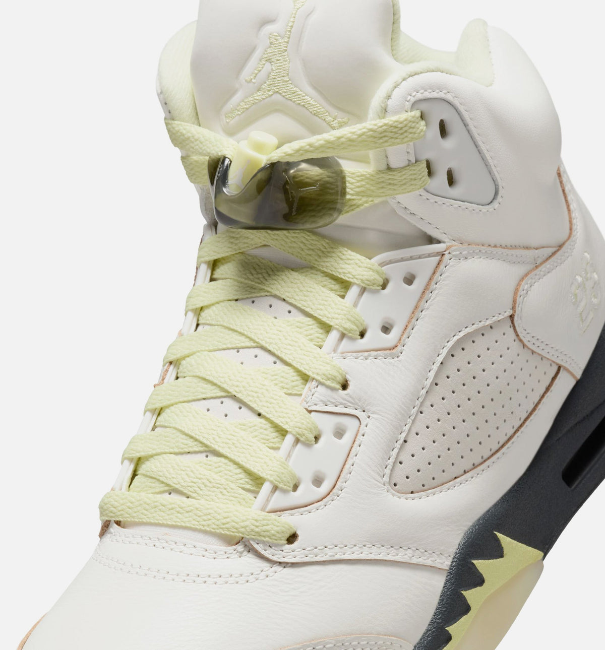 Air Jordan 5 Retro Luminous Green and Sail Women's Shoes