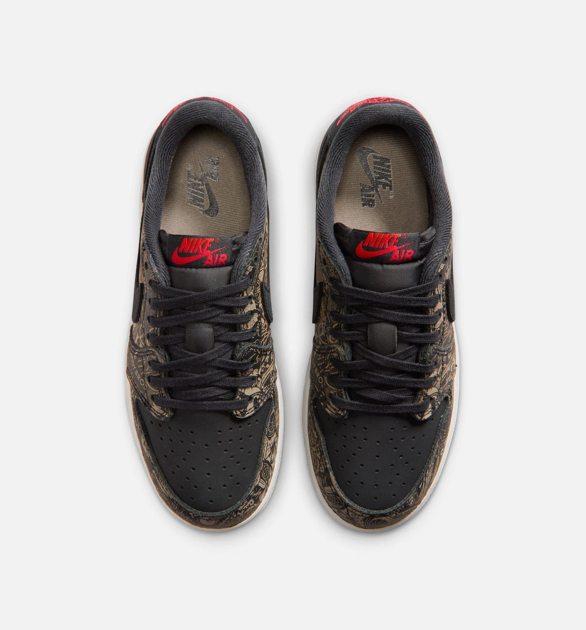 Air Jordan 1 Retro Low OG Laser Black and Varsity Red Grade School Shoes