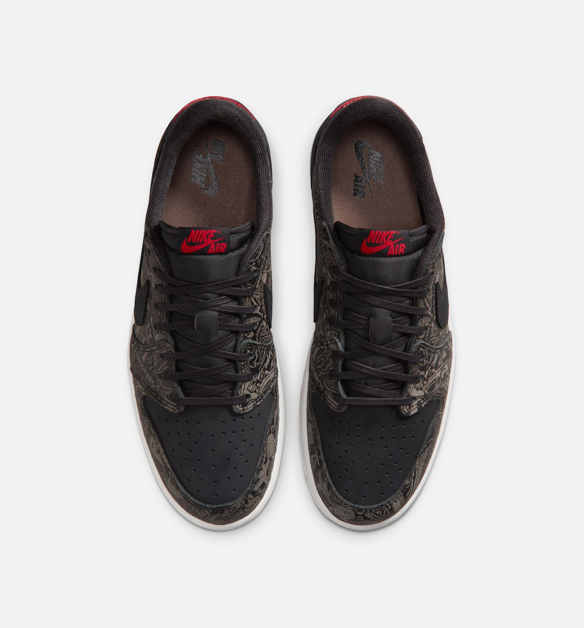 Air Jordan 1 Retro Low OG Laser Black and Varsity Red Men's Shoes