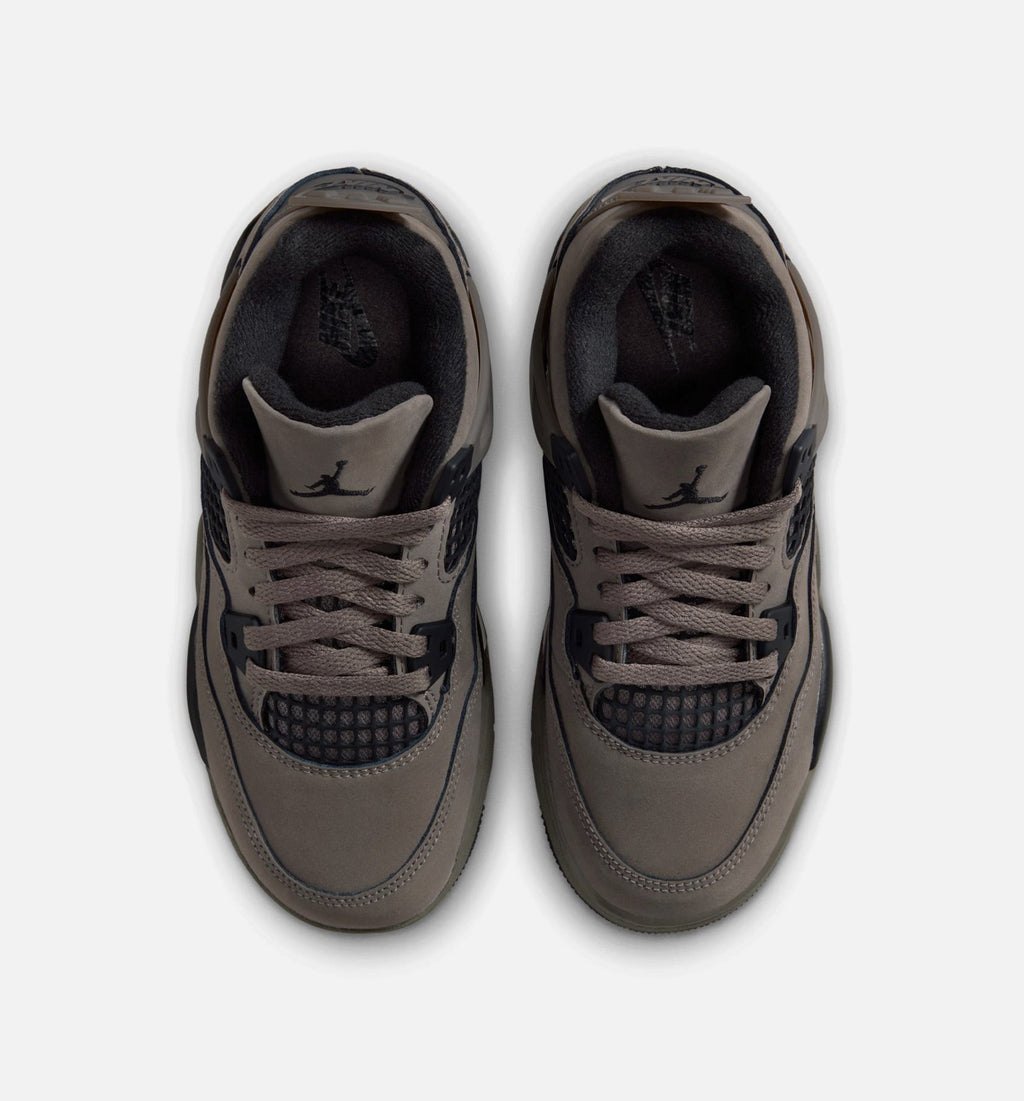 Air Jordan 4 Retro Cave Stone and Black Preschool Shoes