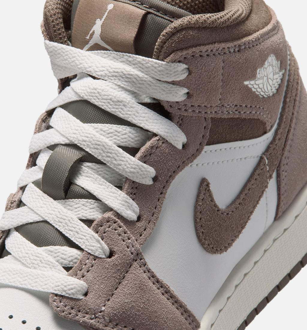 Air Jordan 1 Mid Enigma Stone Grade School Shoes