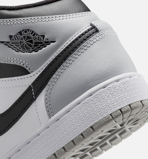 Air Jordan 1 Mid Light Smoke Grey Grade School Shoes
