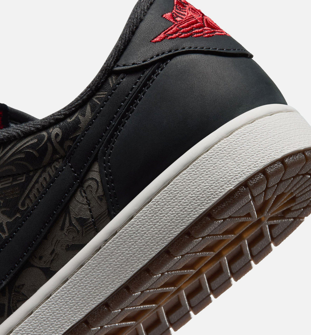 Air Jordan 1 Retro Low OG Laser Black and Varsity Red Men's Shoes