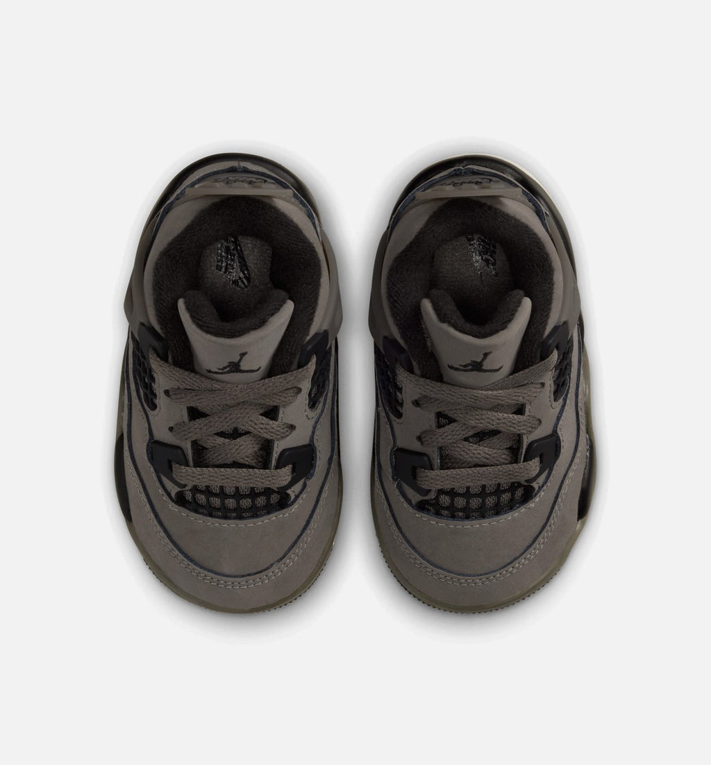 Air Jordan 4 Retro Cave Stone and Black Infant/Toddler Shoes