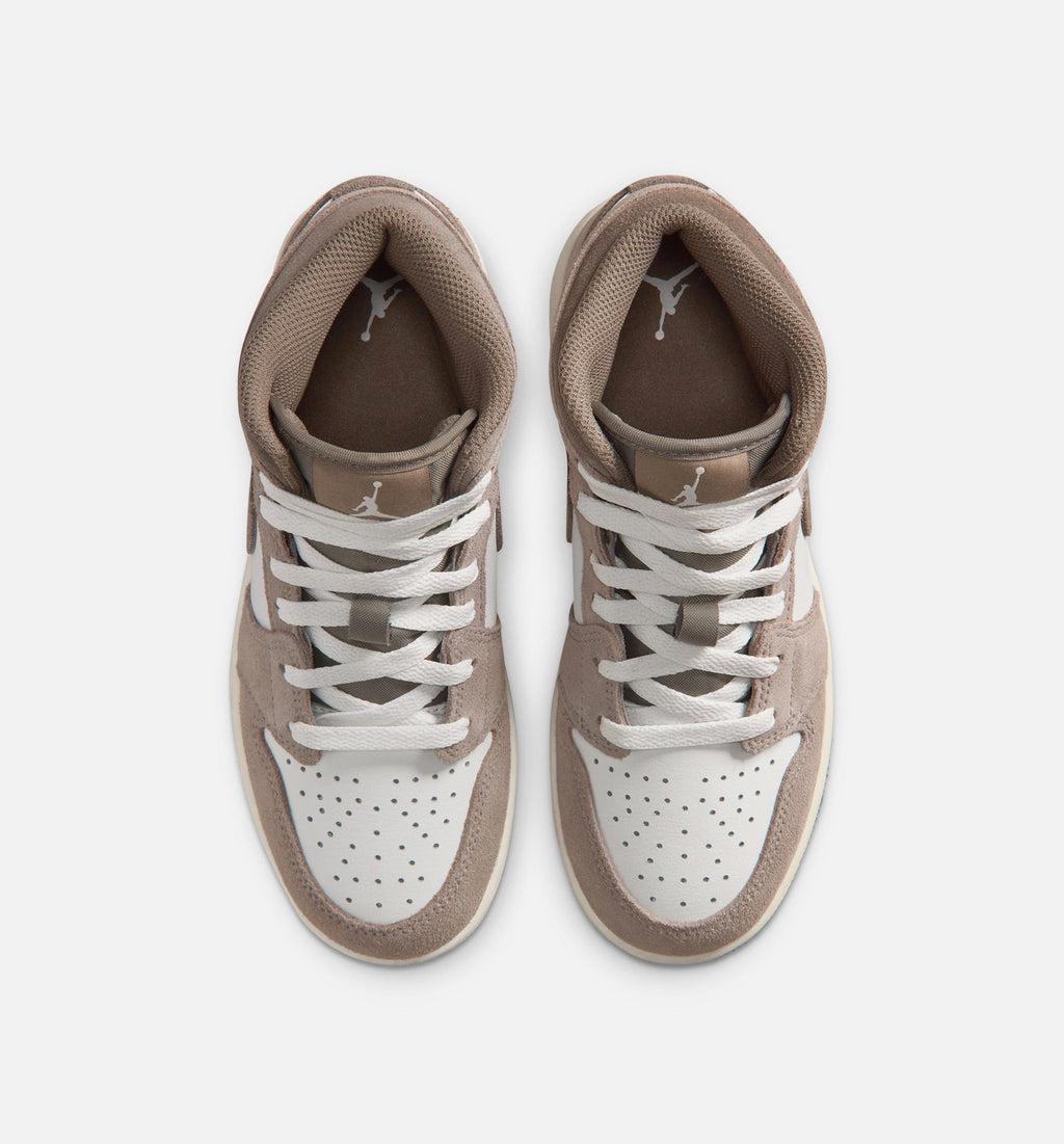 Air Jordan 1 Mid Enigma Stone Grade School Shoes