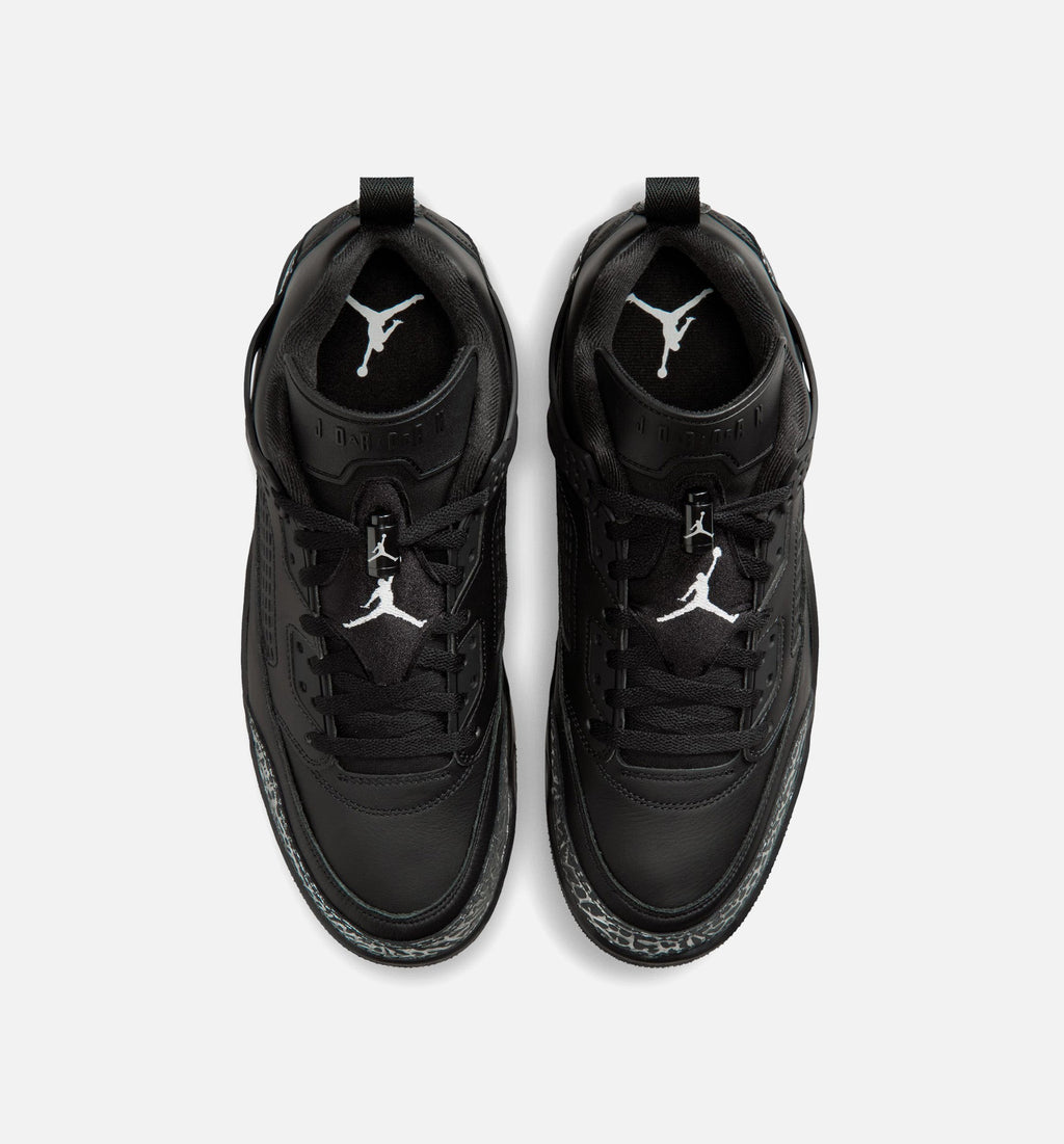 Spizike Low Black and Metallic Silver Men's Basketball Shoes