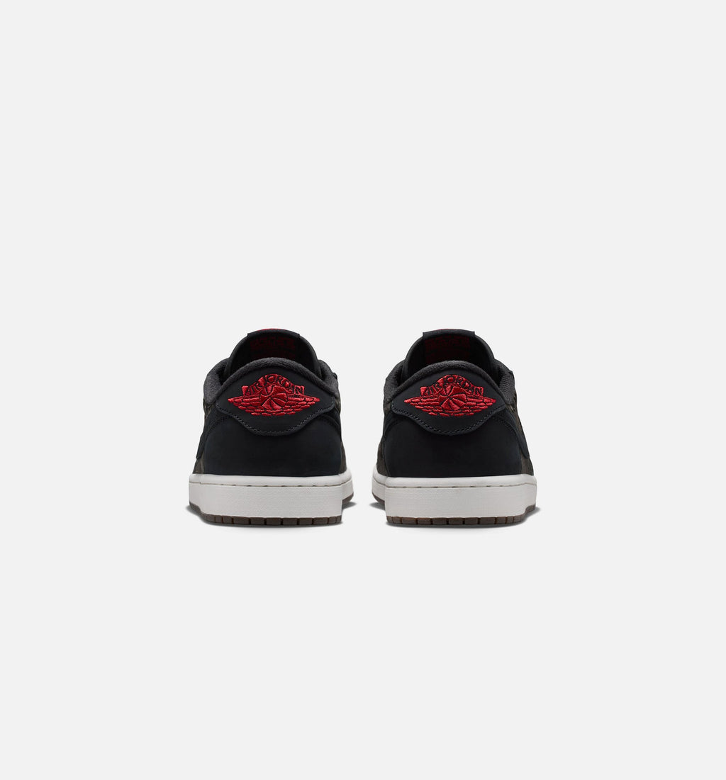 Air Jordan 1 Retro Low OG Laser Black and Varsity Red Men's Shoes