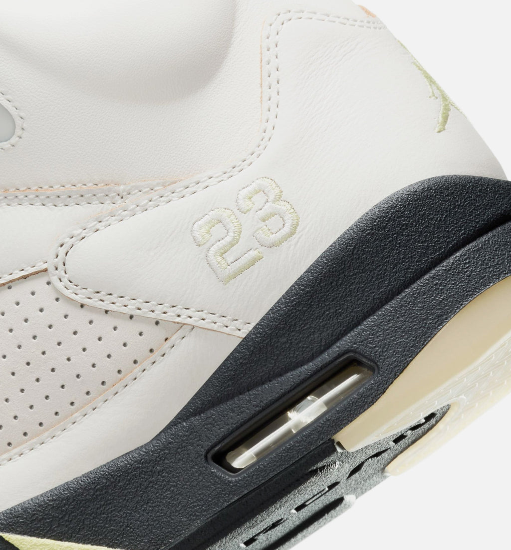 Air Jordan 5 Retro Luminous Green and Sail Women's Shoes