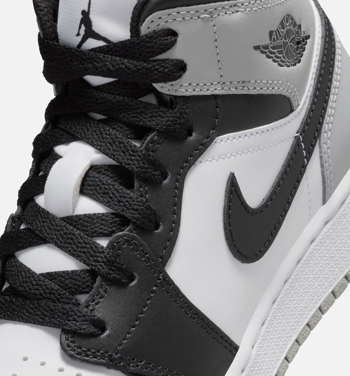 Air Jordan 1 Mid Light Smoke Grey Grade School Shoes