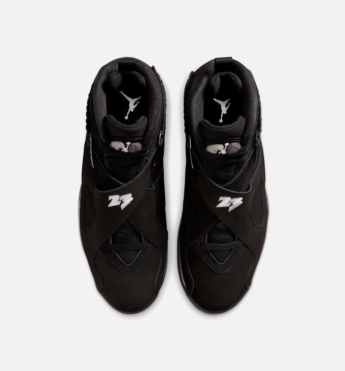 Air Jordan 8 Retro Chrome Black and Light Graphite Men's Shoes