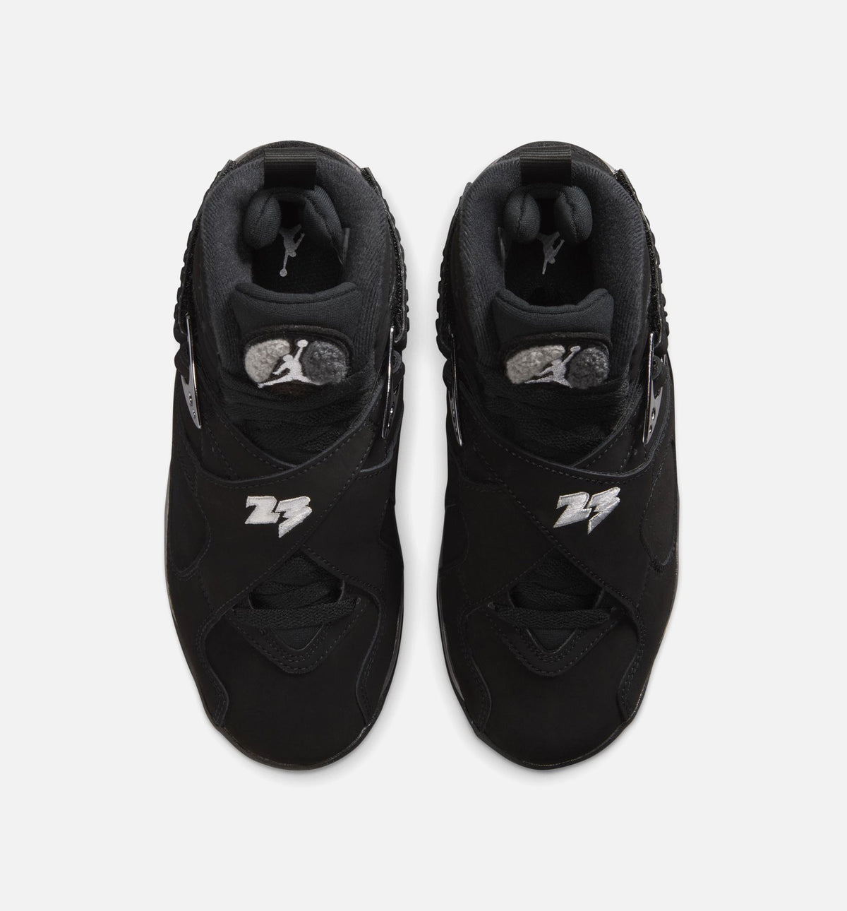 Air Jordan 8 Retro Chrome Black and Light Graphite Grade School Shoes