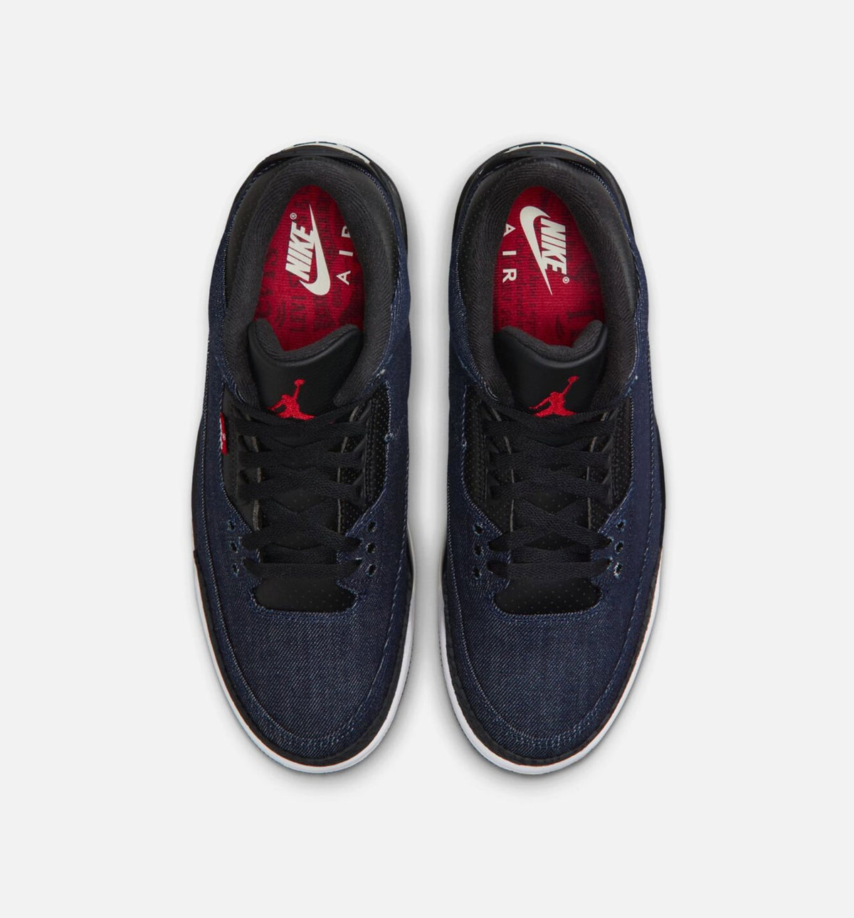 Air Jordan 3 x Levi's Indigo and Gym Red Men's Shoes